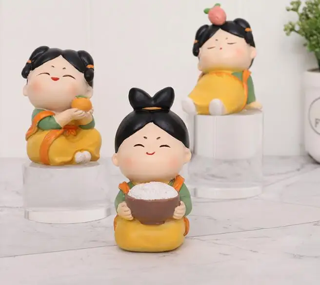 Chinese Style Fashion Tang Ladies Resin Handicrafts Decorations Creative Car Cake Decorations