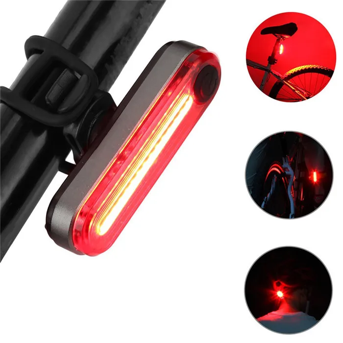 Hot Sales USB Rechargeable Bike rear light COB LED 6 Modes Red Bicycle Taillight for night riding