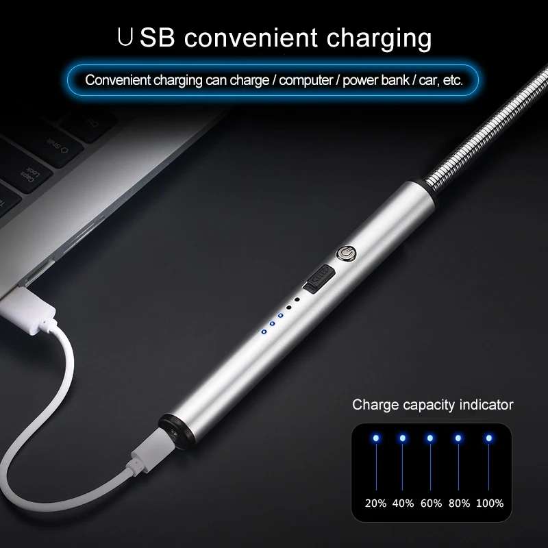 Wholesale kitchen drop shipping custom logo eco slim windproof electric arc lighters