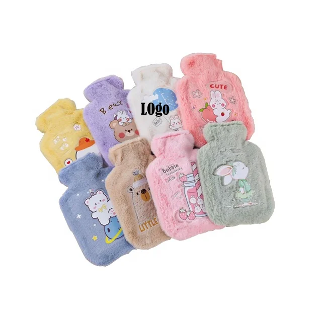 cute cartoon Hot water bottle hand warmer rubber 750ml hot water bag with or without cover