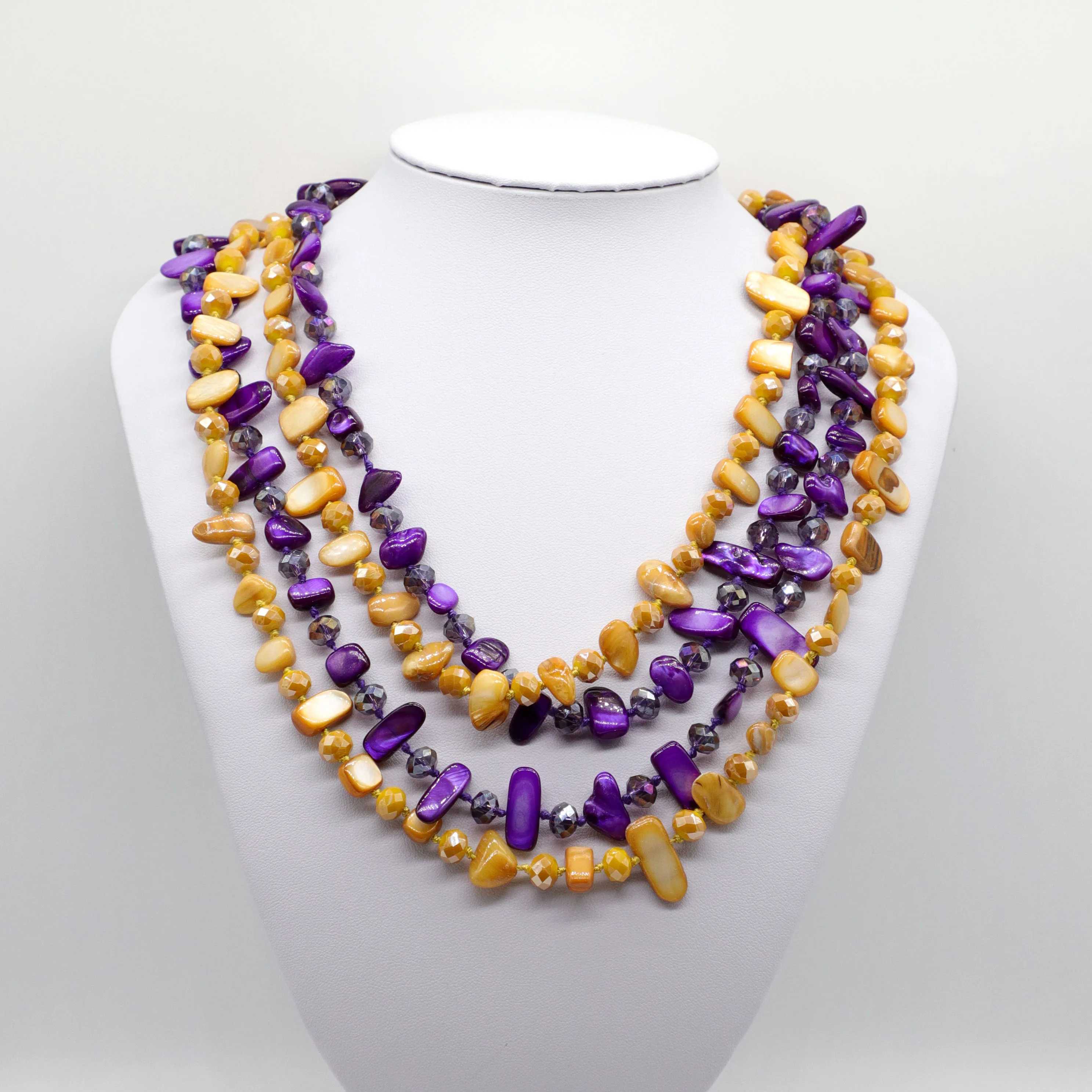 
fashion multi layer long necklace natural sea shell necklaces jewelry 