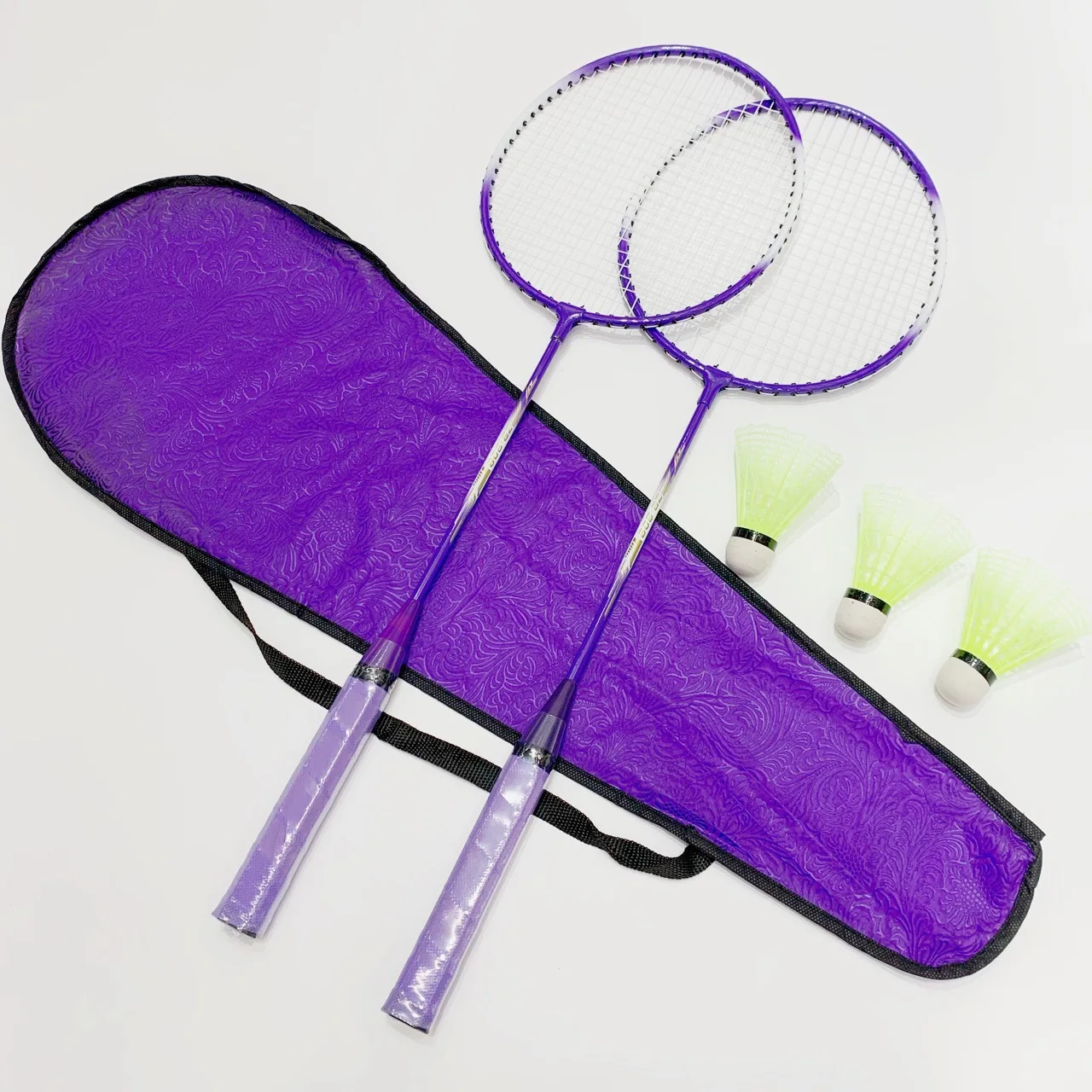 Hot Selling 2 Player Badminton Racquets Set Double Rackets separate body 2 pieces adult students training set