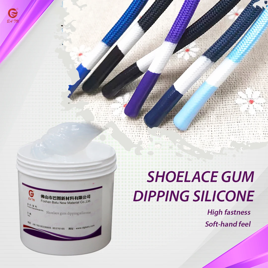 BATU high-quality shoelaces  silicone resin dipping high gloss soft waterproof fast gluing