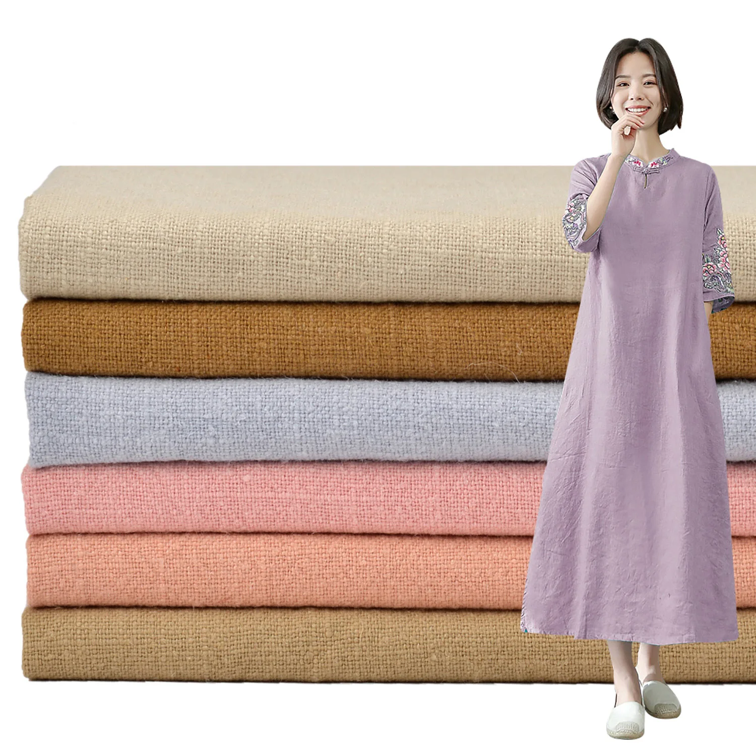 Manufacturers supply high-quality environmental protection breathable cushion bamboo cotton linen fabric for sofa pillow