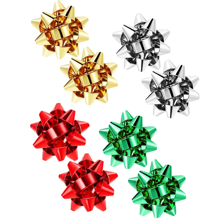 Fashion Jewelry Christmas Green Red Gold Bow Earrings for Girls and Women Holiday Earrings