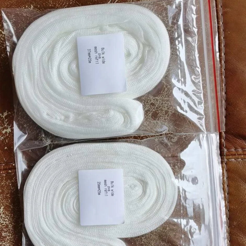 5M PVA Diameter 25/37/44mm Water dissolving Mesh Fishing Water soluble mesh Carp Fishing Lure bag Fishing Accessories