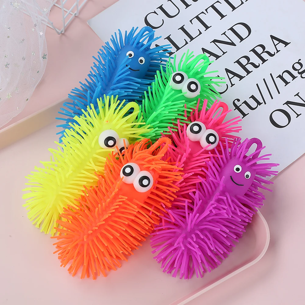 Kehui Puffert мяч Tiktok горячая Распродажа антистрессовая игрушка TPR материал мигающая Большой Глаз червь тревога облегчение детей