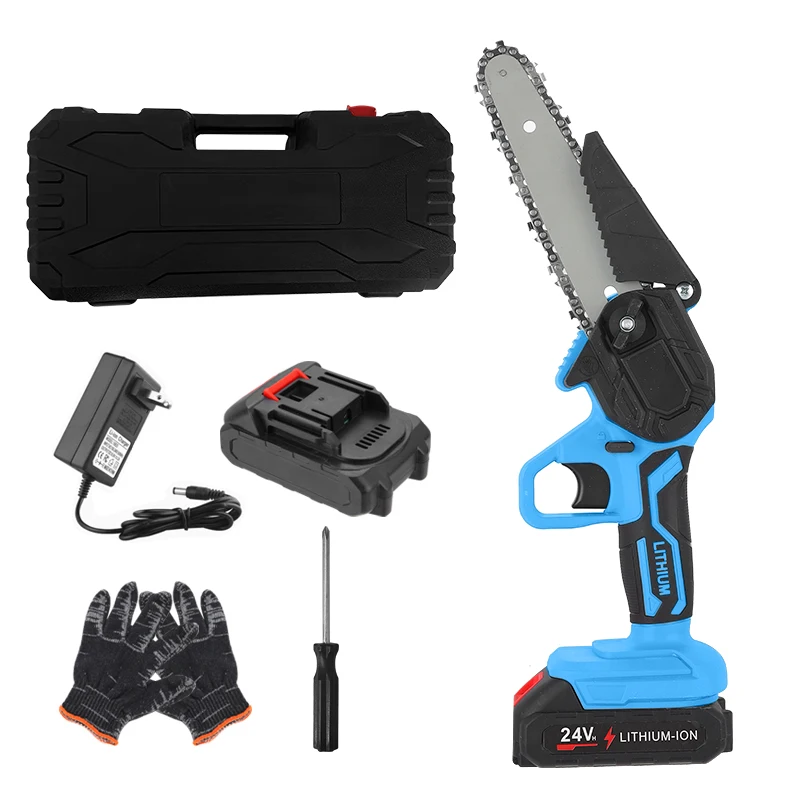 High Quality 6 Inch DIY Chainsaw for Gardening New Hot Sale Lithium Battery Powered Wood Cutting Tool Copper Saw