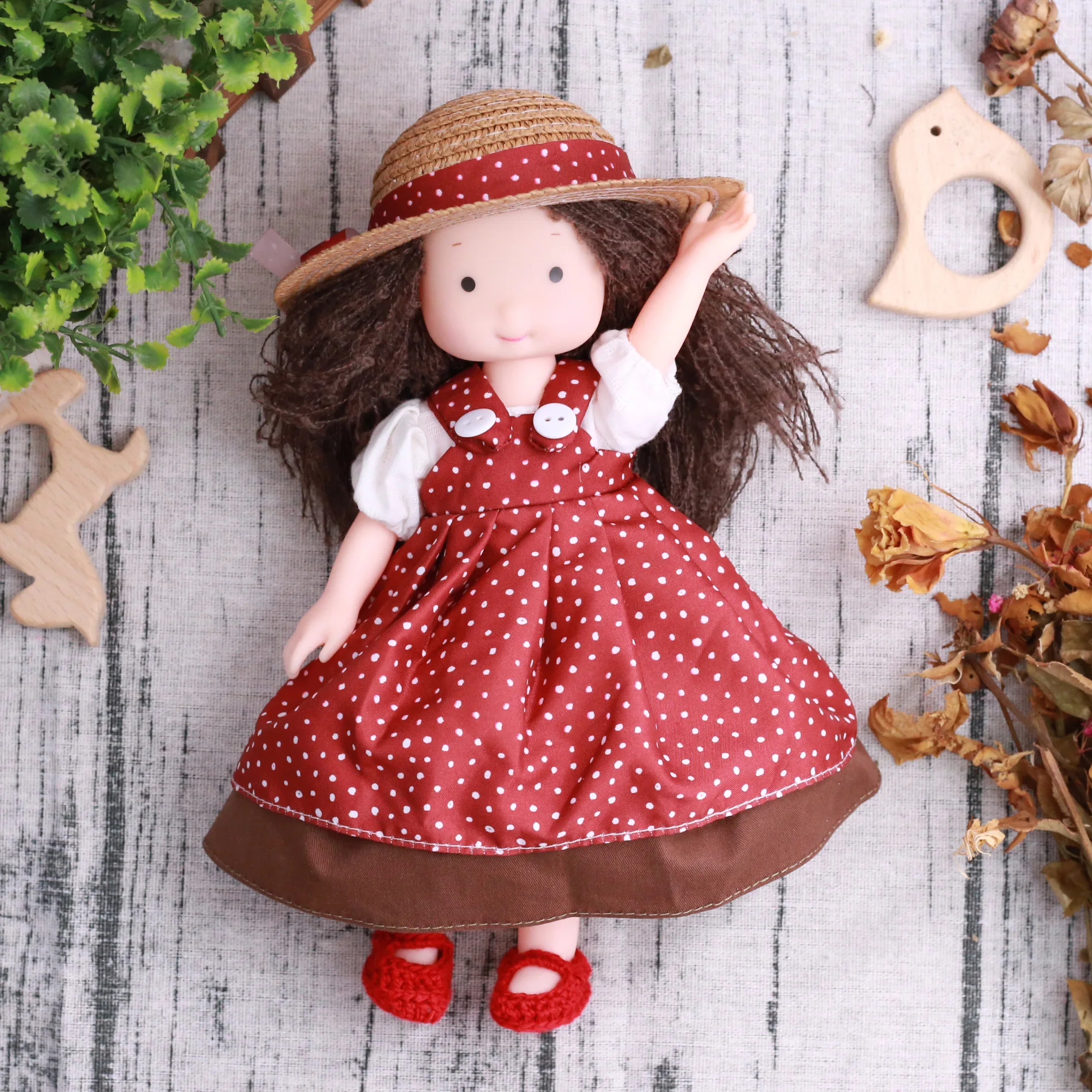 Waldorf кукла для девочек изысканный игровой домик детей подарок на день рождения реквизит виниловая ручной работы