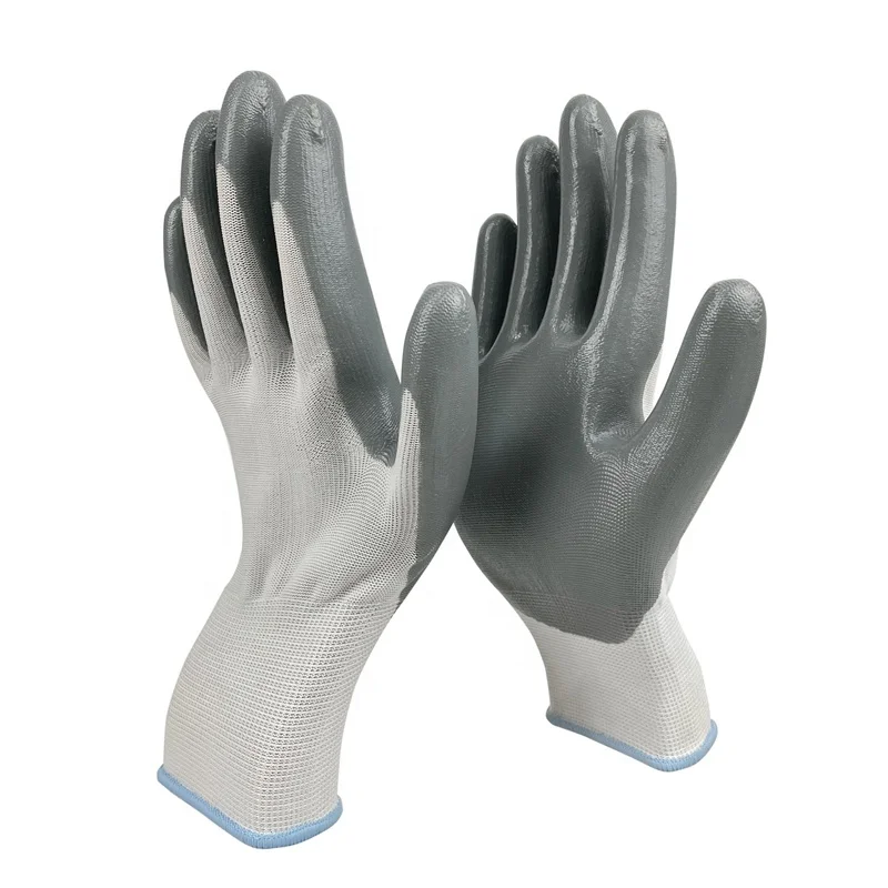 Hot selling High Quality Strong grip anti oil Nitrile coated work Gloves