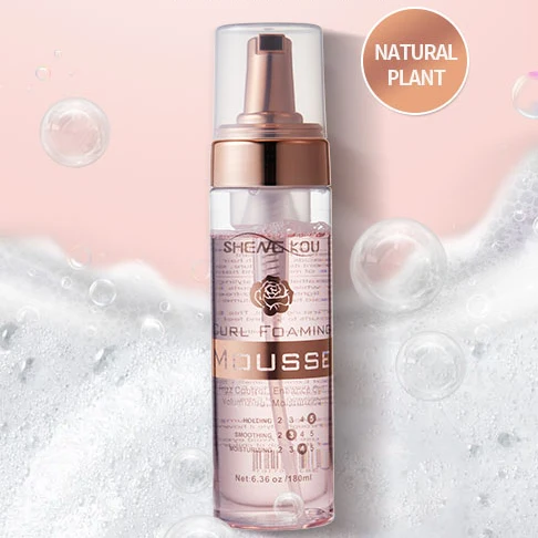 OEM custom logo free sample frizz control vegan moisturizing hair curl mousse foam for hair styling