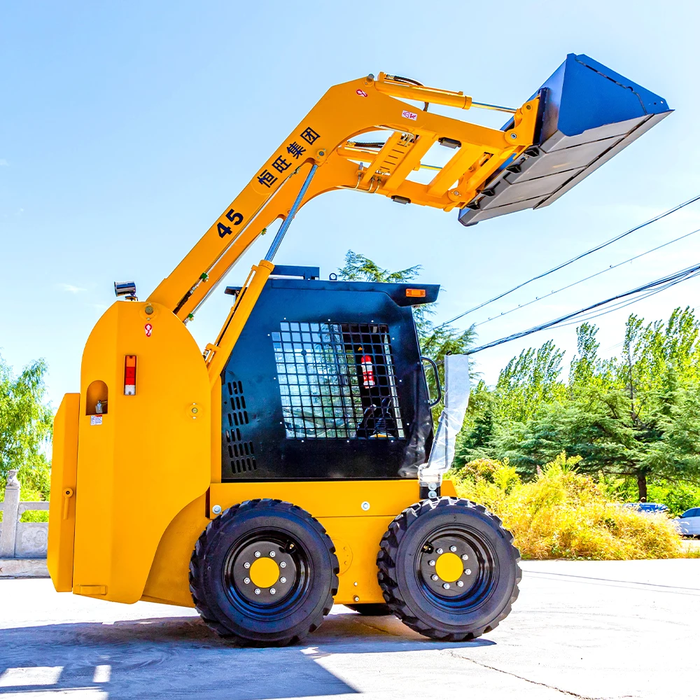 FREE SHIPPING !!! small Cheap skid steer CE diesel loader with bucket different  attachment skidsteer bagger