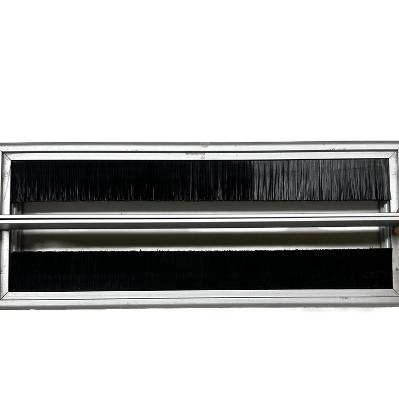 Aluminum Alloy Embedded Separated Rectangle Cable Brush Strip For Office Use Wire Cable Grommet