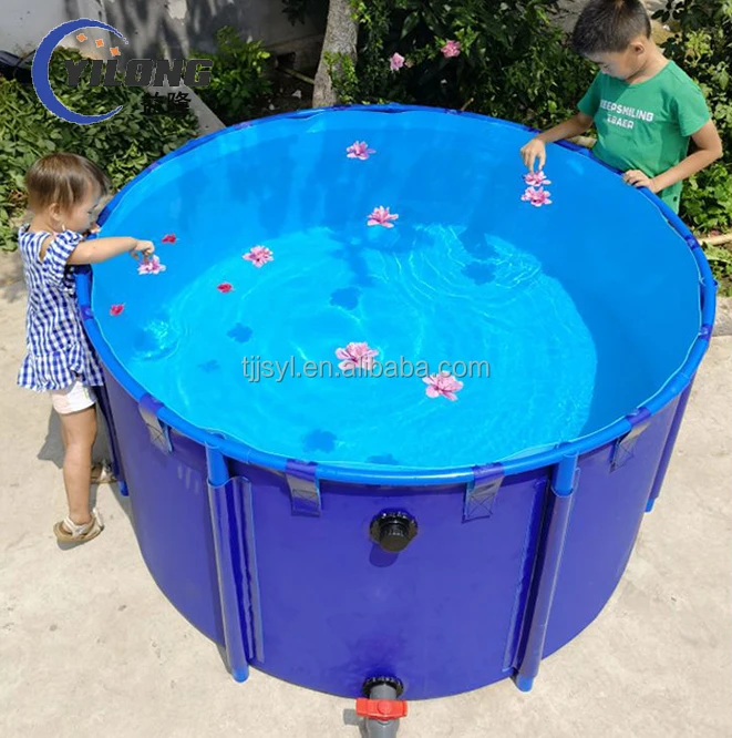 thicker durable customized round pvc tarpaulin portable koi breeding pond fish farming tank