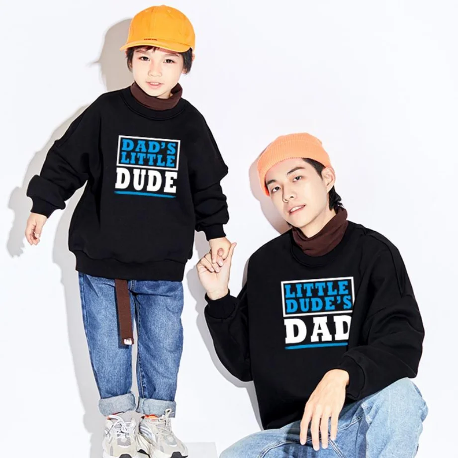 Matching Long Sleeves Outfits Hot Sale Family Casual Clothing Shirts T-Shirt  Parent-child Outfits Wholesale Daddy and Me