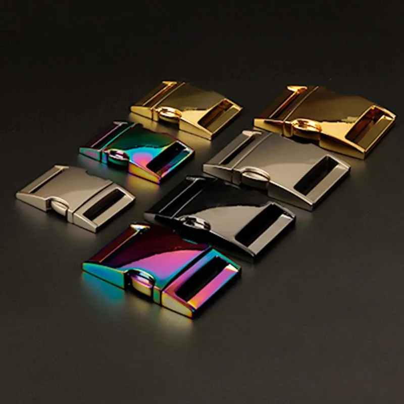 High Quality In stock Custom Color Metal Dog Collar Accessories 15mm Quick side release buckle for pet collar metal hardware