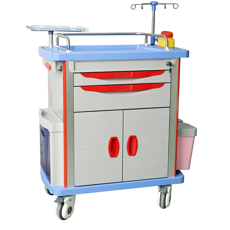 Good price emergency Medical equipment Crash Cart supplies functional workstation for treatment Hospital Anesthesia Trolley