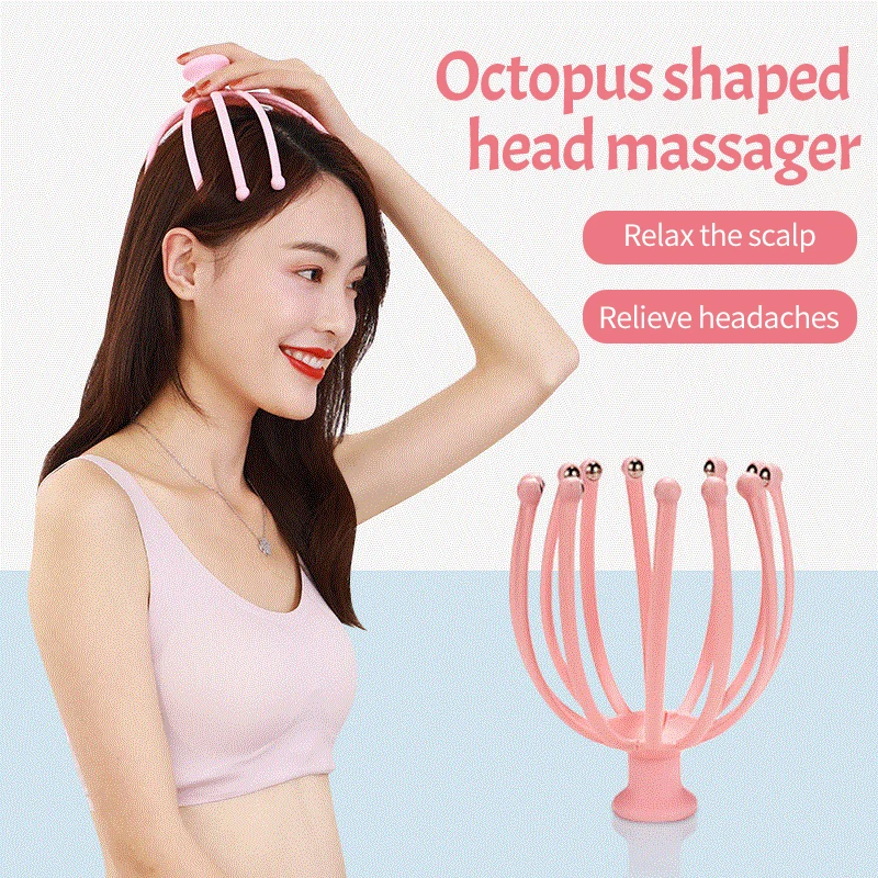cheap 12 claws rotation massage ball scalp relax octopus head massager