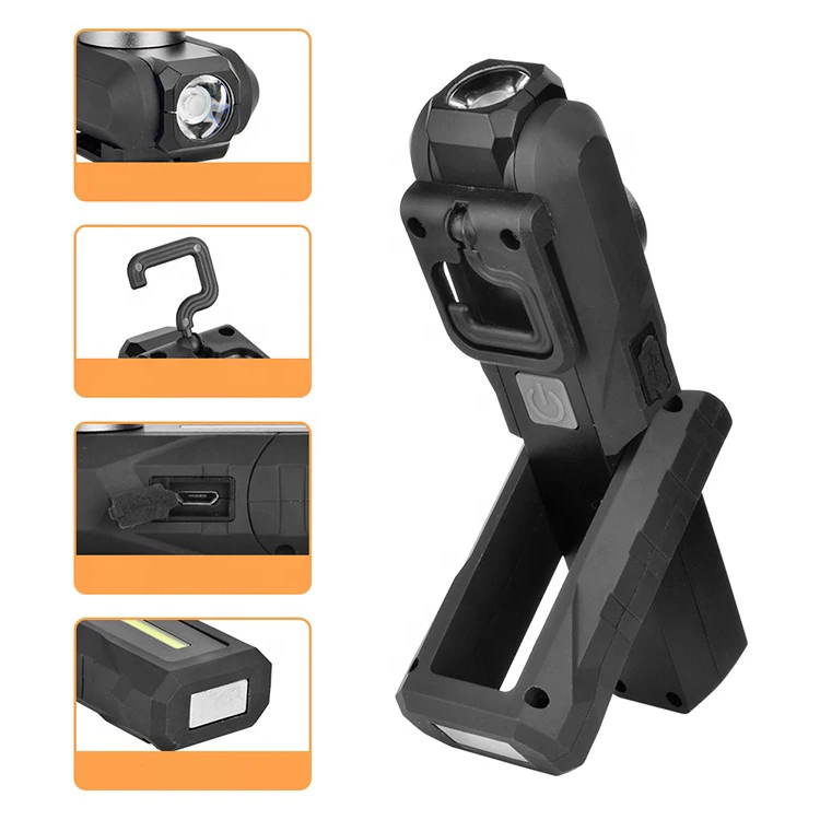 STARYNITE super bright led portable rechargeable round cob work light magnetic base with hook