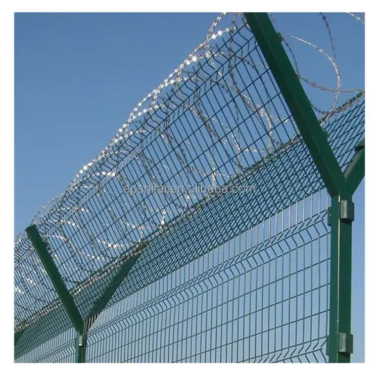 factory eco friendly hot-dipped galvanized 3d welded wire mesh fence panel green grey  powder coated garden building yard