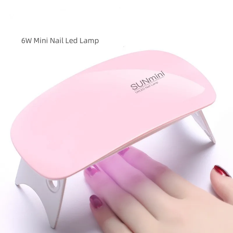 High Quality USB Rechargeable 6w Uv  Led Lamp White/Pink Portable Sun Mini Nail Lamp For Nails