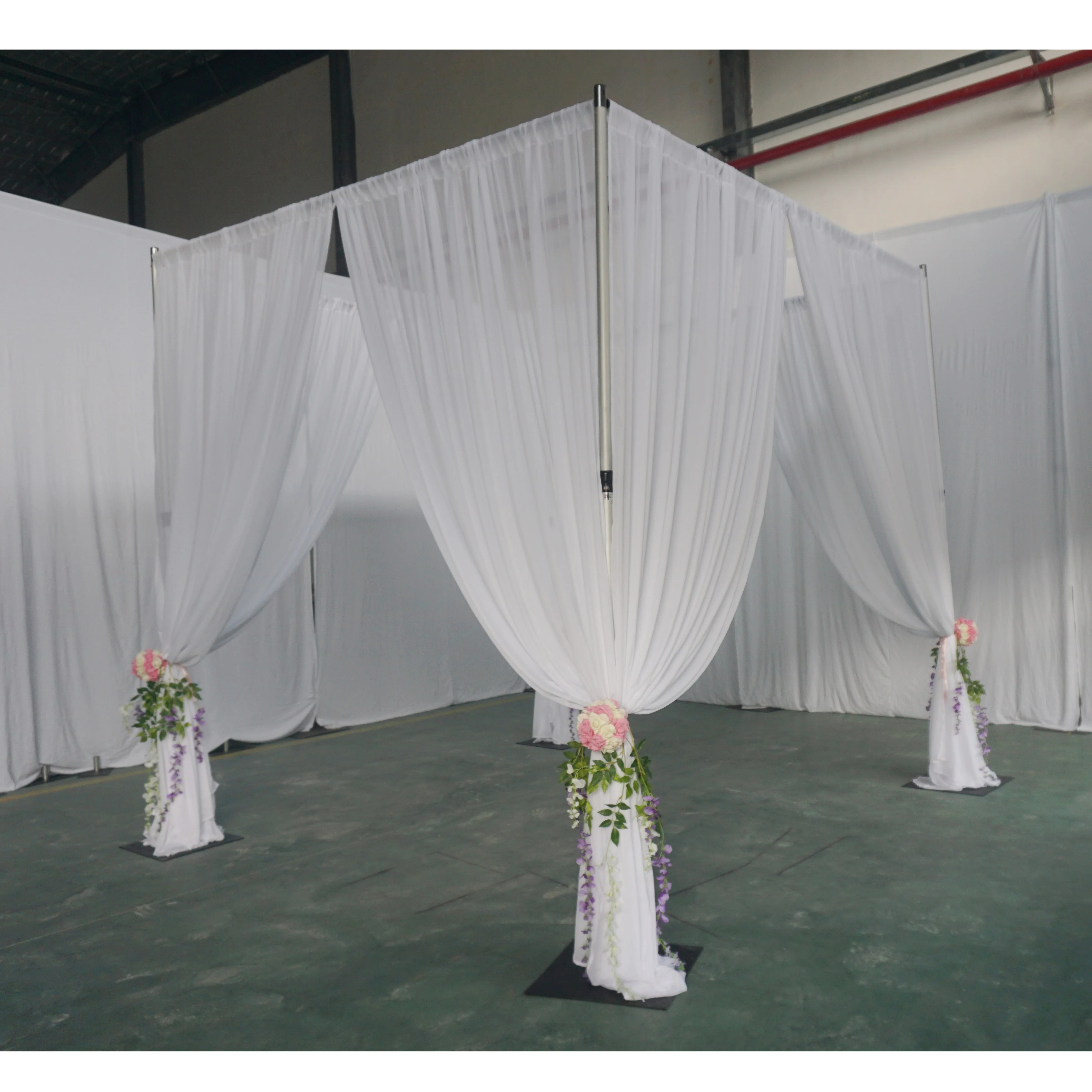 Decorative portable stand pipe and drape backdrops for photography studio