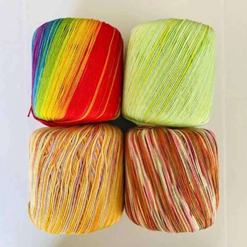 Super Soft Colorful New Combed Cotton Space Dye Melange Crochet Yarn
