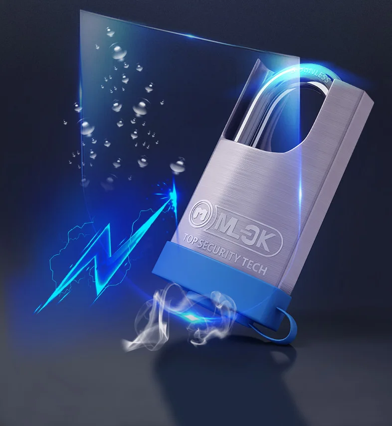 MOK Available for 30 years Stainless steel IP68 Waterproof Outdoor Smart Fingerprint Padlocks