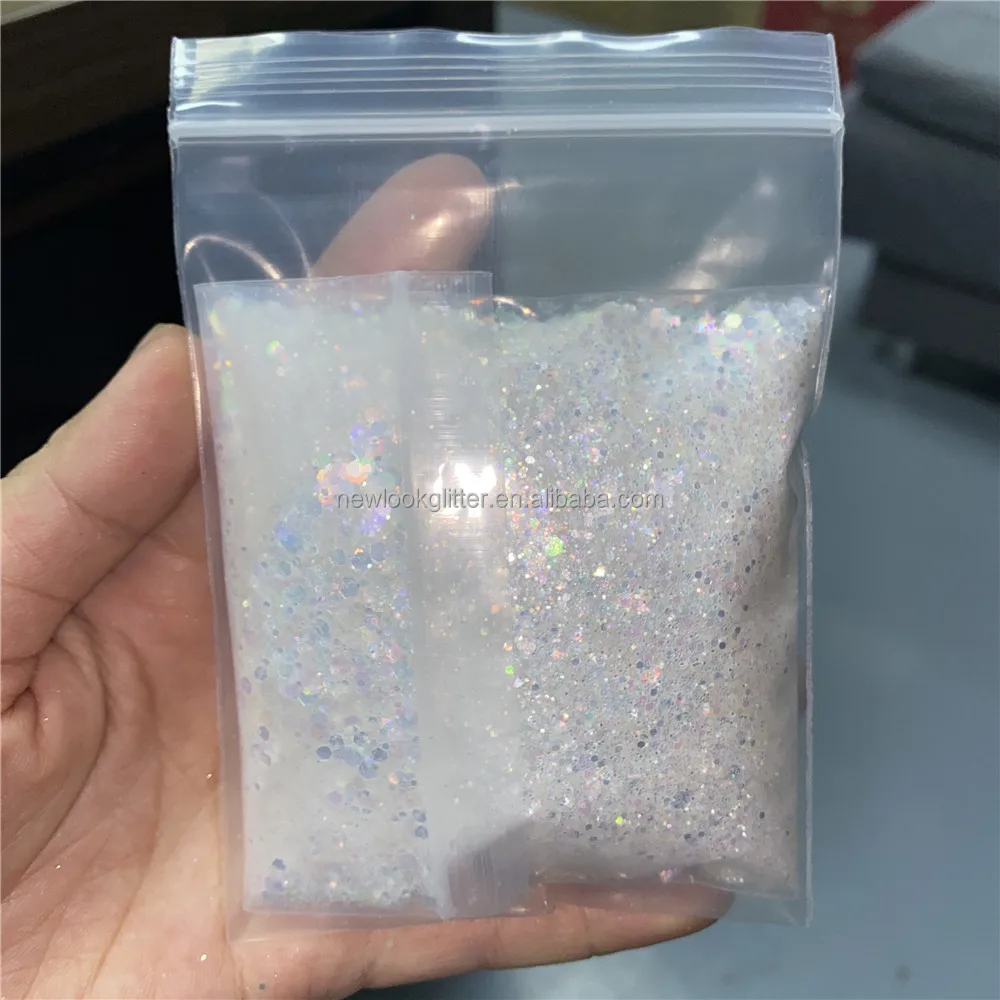 custom package 2oz holo bags glitter