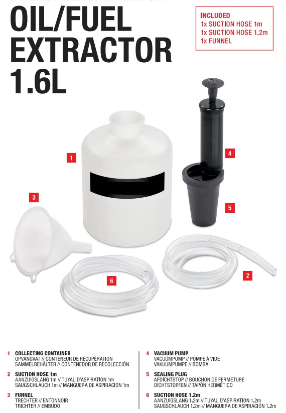 Oil Fluid Extractor  1.6L Manual Vacuum Fuel Petrol Pump Transfer engine oil extractor