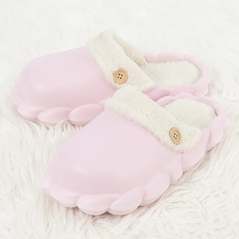 2023 TX New men and women home wholesale EVA waterproof half slippers couple waterproof cotton sandals fashion fur slippers