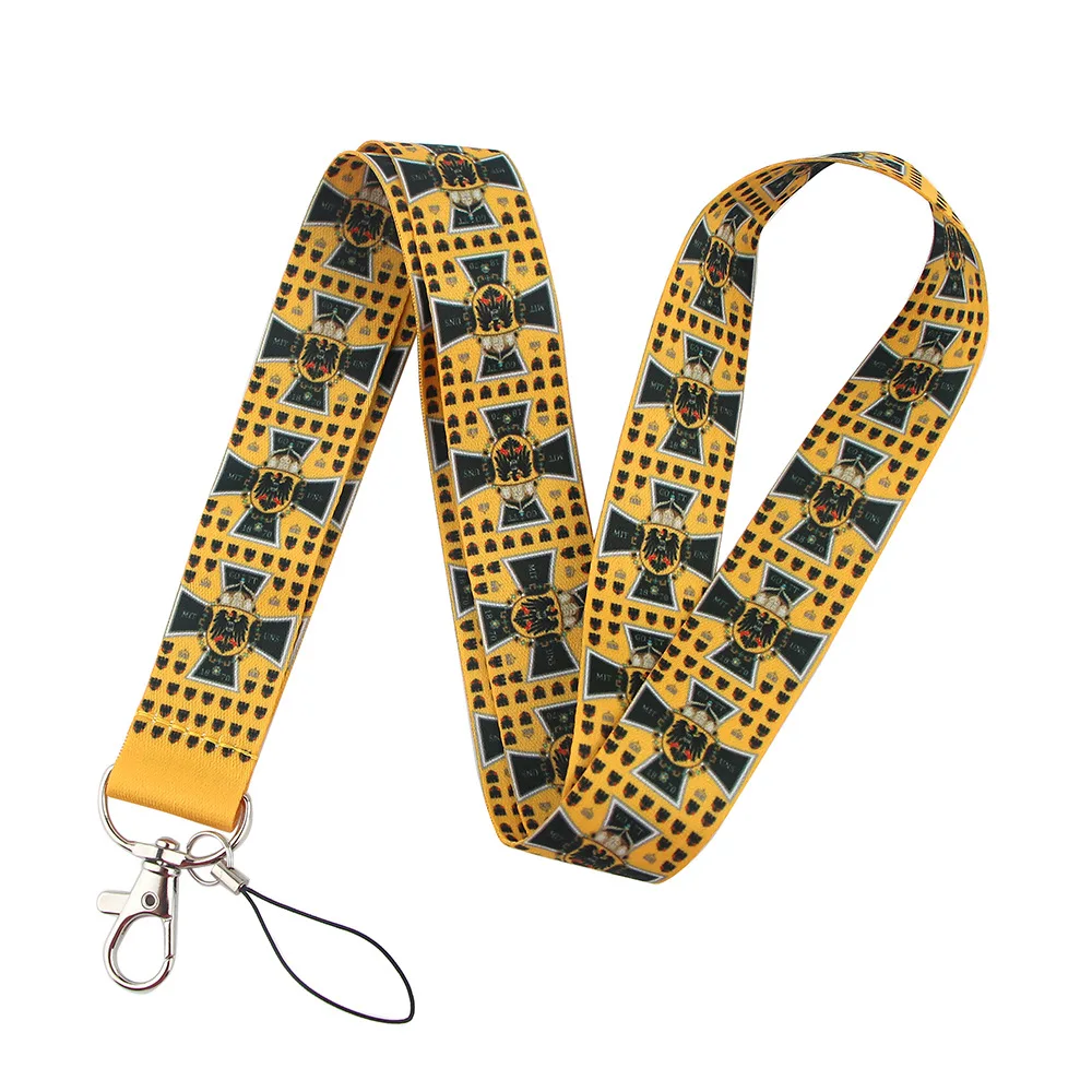 German flag Lanyard For Keychain ID Card Pass Gym Mobile Phone USB Badge Holder Key Ring Neck Straps Accessories