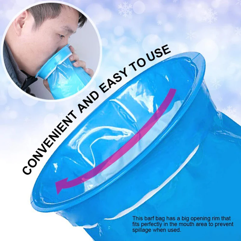 Outdoors Sickness Bag Travel Disposable Blue Emesis Plastic vomit bag