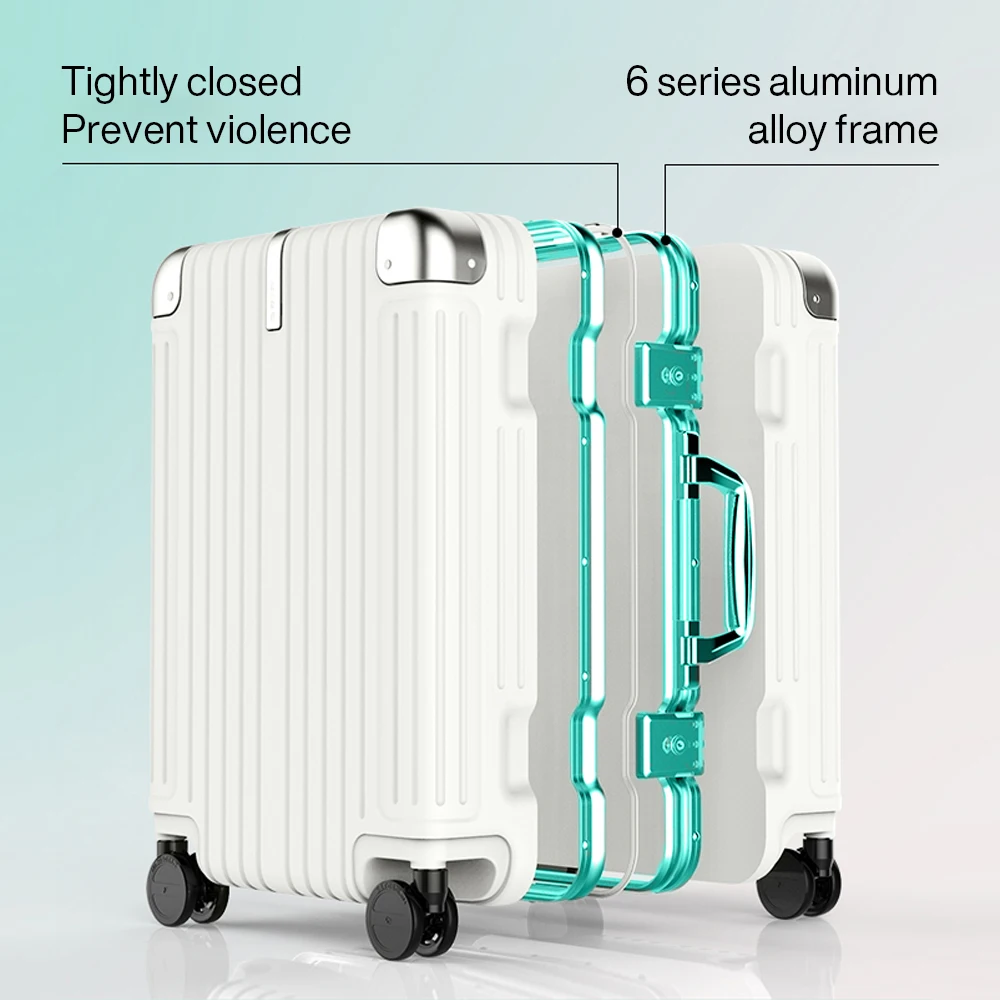 Hanke Aluminum Frame PC Trolley Luggage Koffer Bag Large Capacity Valise Wholesale Travel Luggage Suitcases Sets