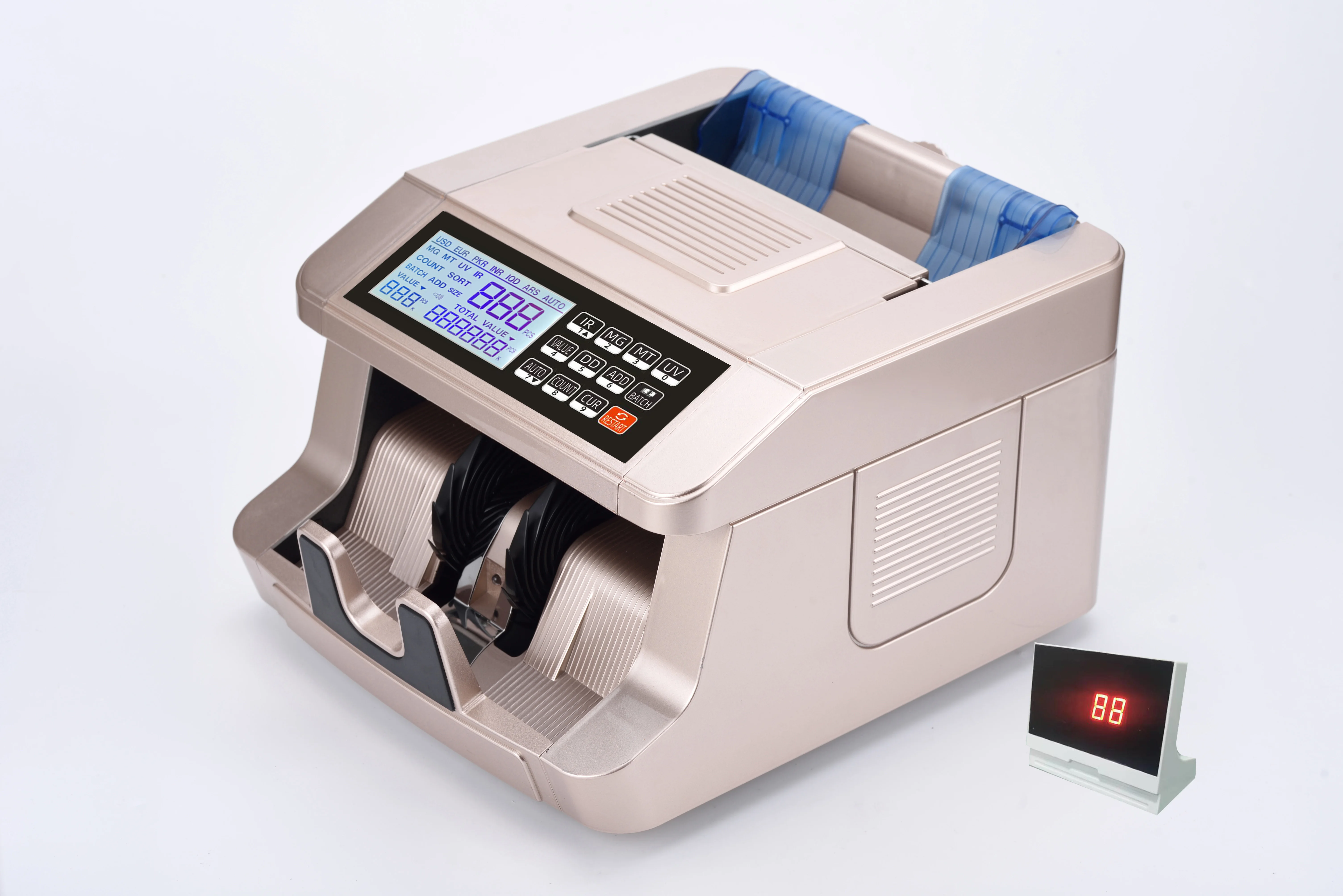 Portable Mixed Money Counting Machine Multi Currency Automatic Bill Counters Money Counters Currency TFT Value Counter 998