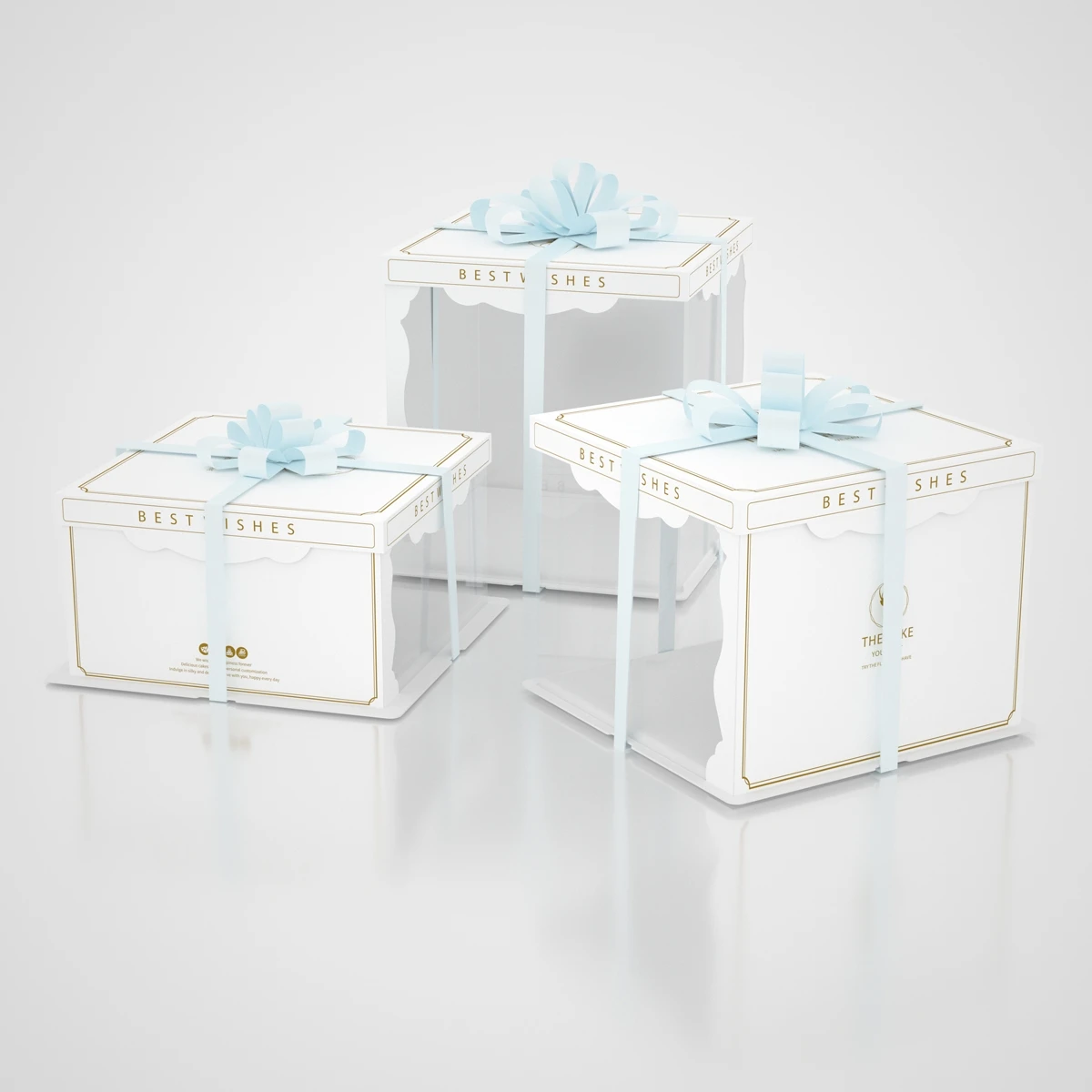 2022 new arrival half clear  PET PVC food grade  birthday cake box wedding gift cake box direct factory