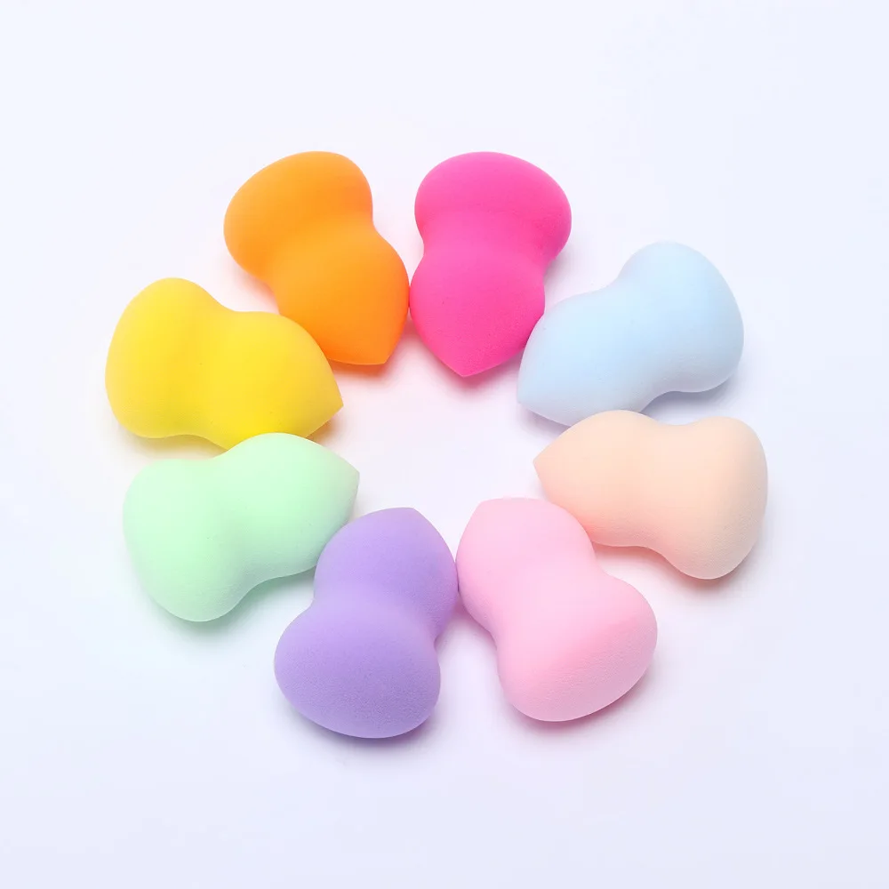 Transparent PVC box gourd water drop shape non latex free makeup sponge blender for cosmetic foundation liquid BB cream