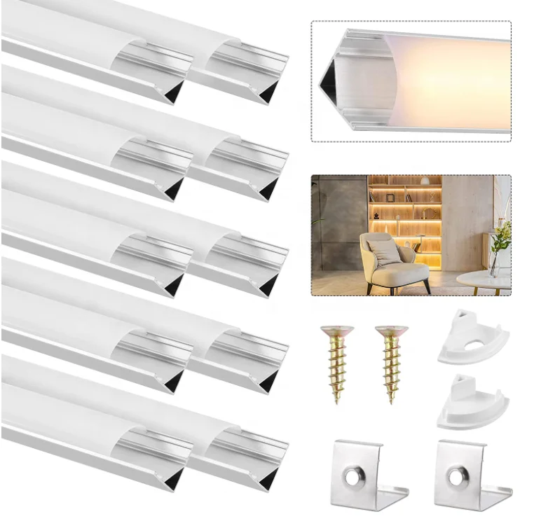 Surface Mounting Linear Lighting Profil Channel Housing 45 90 Degree Corner Aluminum Profile LED Strip Light
