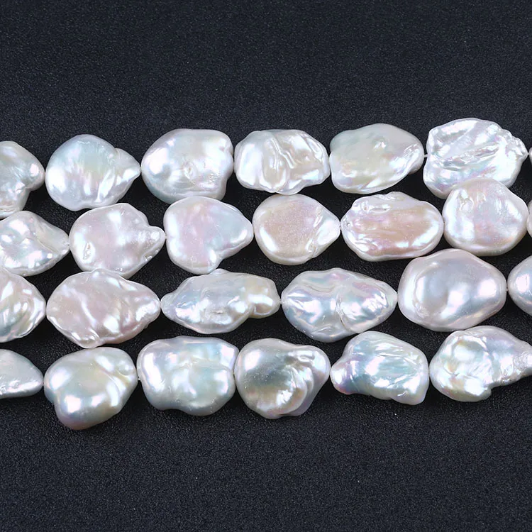 15x25mm large big size natural baroque fresh water pearl strand