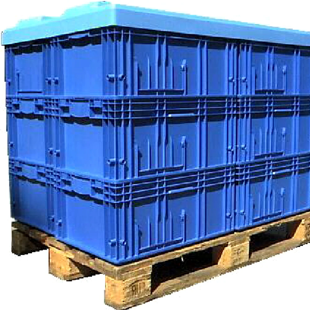 KLT6147 Stackable Plastic Turnover Crates Tote Box