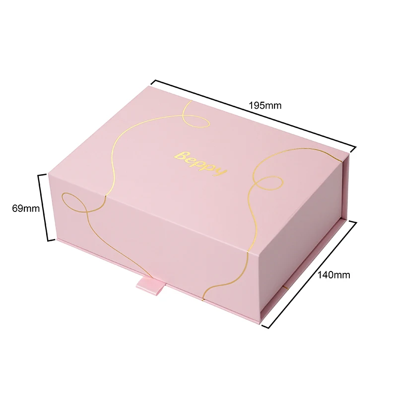 Pink Book Shape Magnet Closure Flip Box Hard Cardboard Custom Logo Hot Stamping Jewelry Cosmetic Wallet Gift Packaging Paper Box