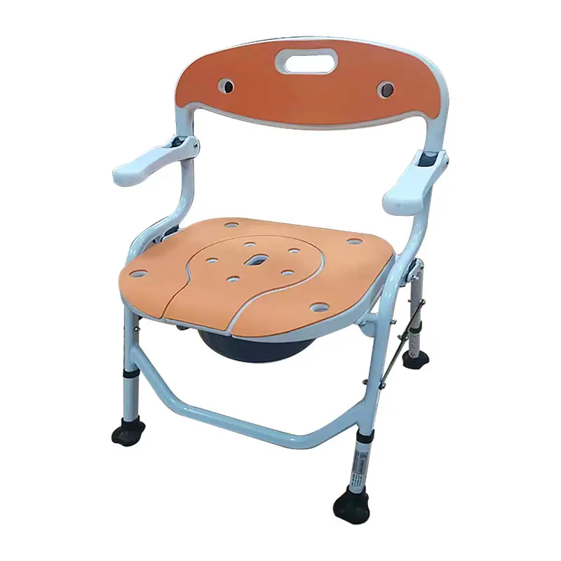 One-Touch Folding Shower Toilet Chair Safety Equipment for Elderly Care & Bathroom Use Rehabilitation Therapy Supplies