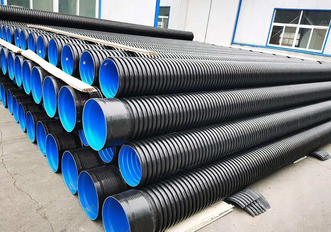 steel reinforced drain perforated corrugated drainage 800MM 1000mm 1200mm 1500mm sn4 sn8 sn6 hdpe double wall corrugated pipe