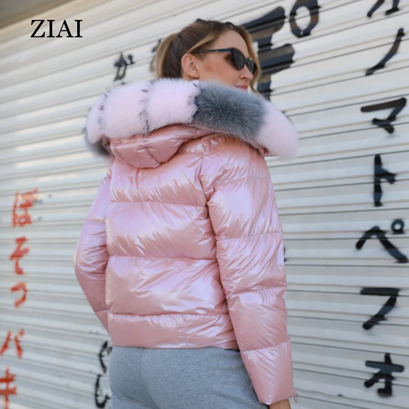 New Style Real Fox Fur Collar Hooded Down Jacket Reversible Down Coat Winter Down Jacket