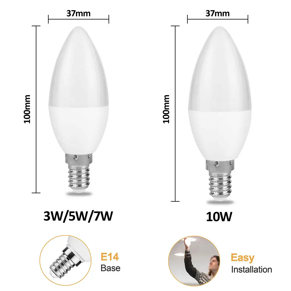 Vertak Wholesale Home C37 E14 3000K 4000K 6500K Light Led Bulbs Lamp 7 Watt Lamp Led Bulb Light