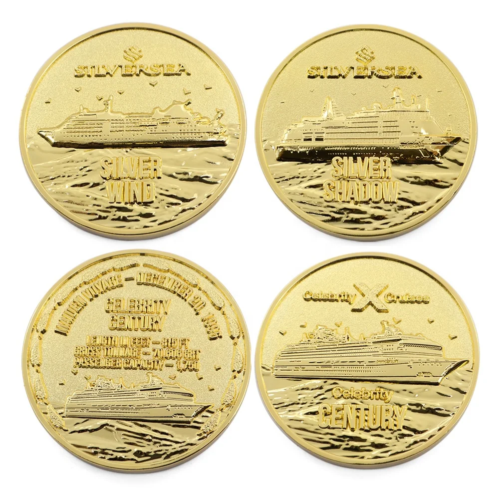 custom 3d enamel logo fake round gold challenge coins