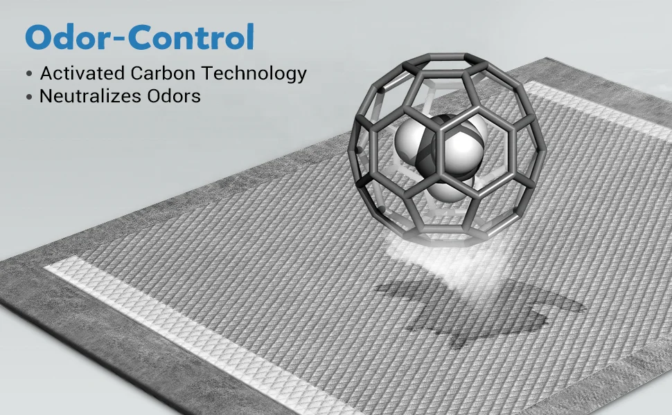 SN pet pad bamboo carbon pee pads for dogs puppy mat leak proof disposable absorbent pet training pads 5 layers with glue back