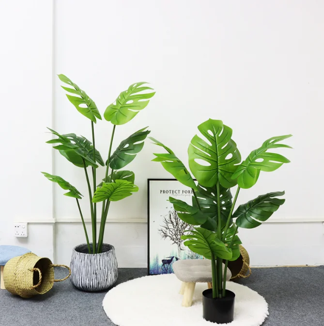 Highly Simulation Indoor Outdoor Ornament Artificial Monster Plant Artificial Green Plants Small Bonsai