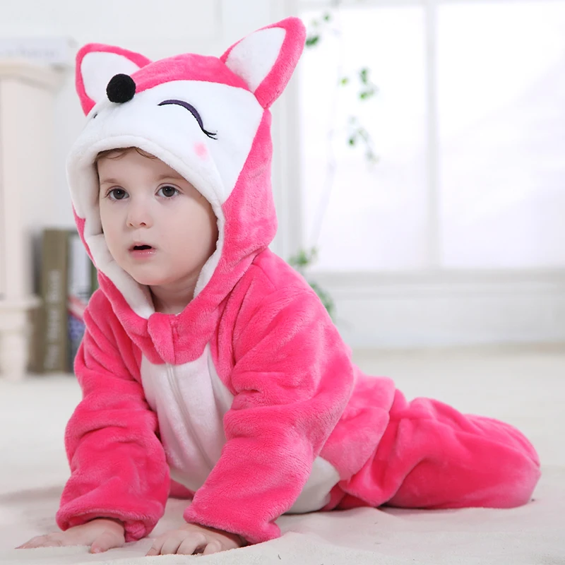 Winter Baby Carnival Cosplay Dinosaur Fox Romper Toddler Halloween Cartoon Jumpsuit