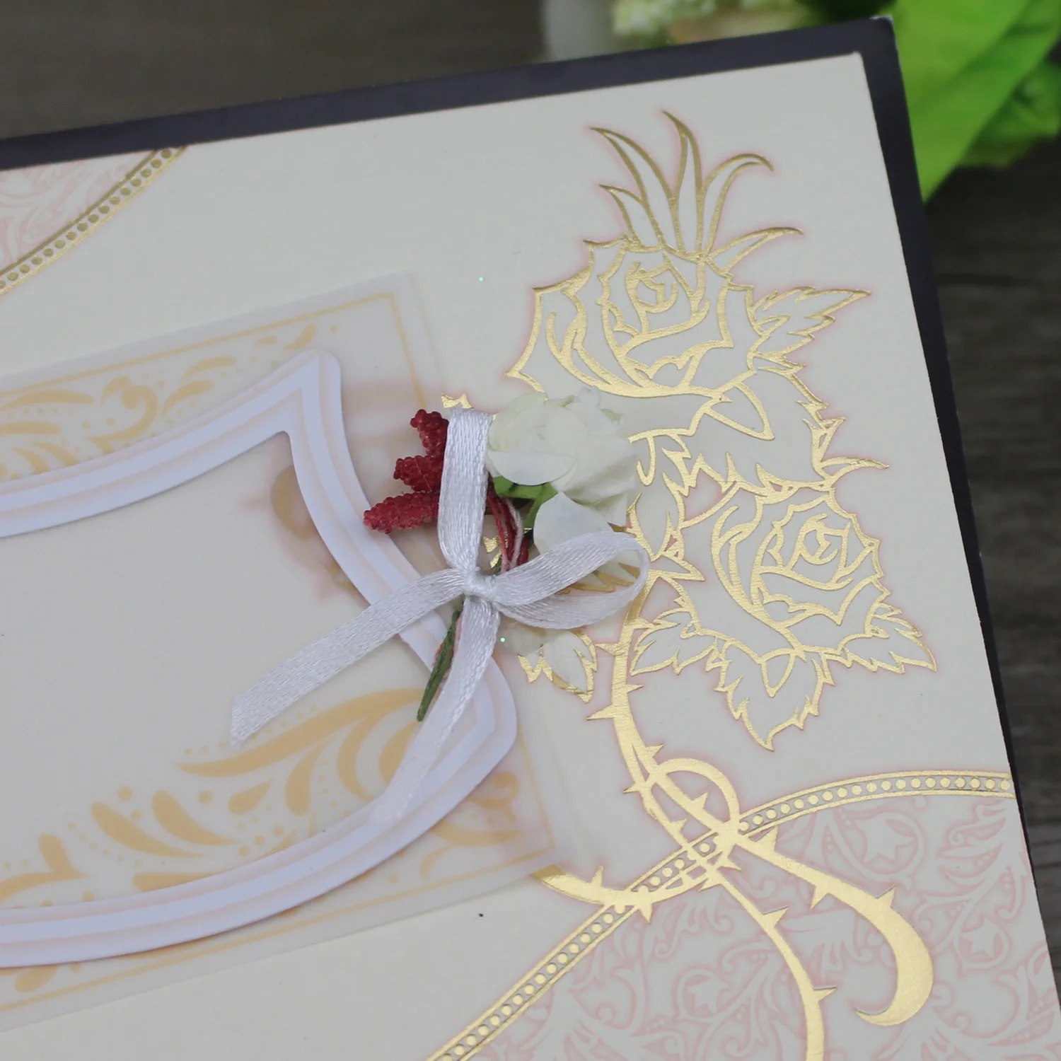 Classical Stock Cheap Price Hot Stamp Wordings Wedding Invitation Cards Greeting Cards custom wishing well cards